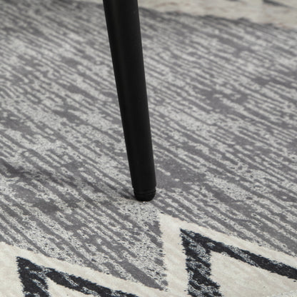 Footstool Seat Stool Square Makeup Stool Footrest with Cashmere Look, Steel Legs, for Living Room, Bedroom, Dark Gray, 42 x 42 x 47 cm