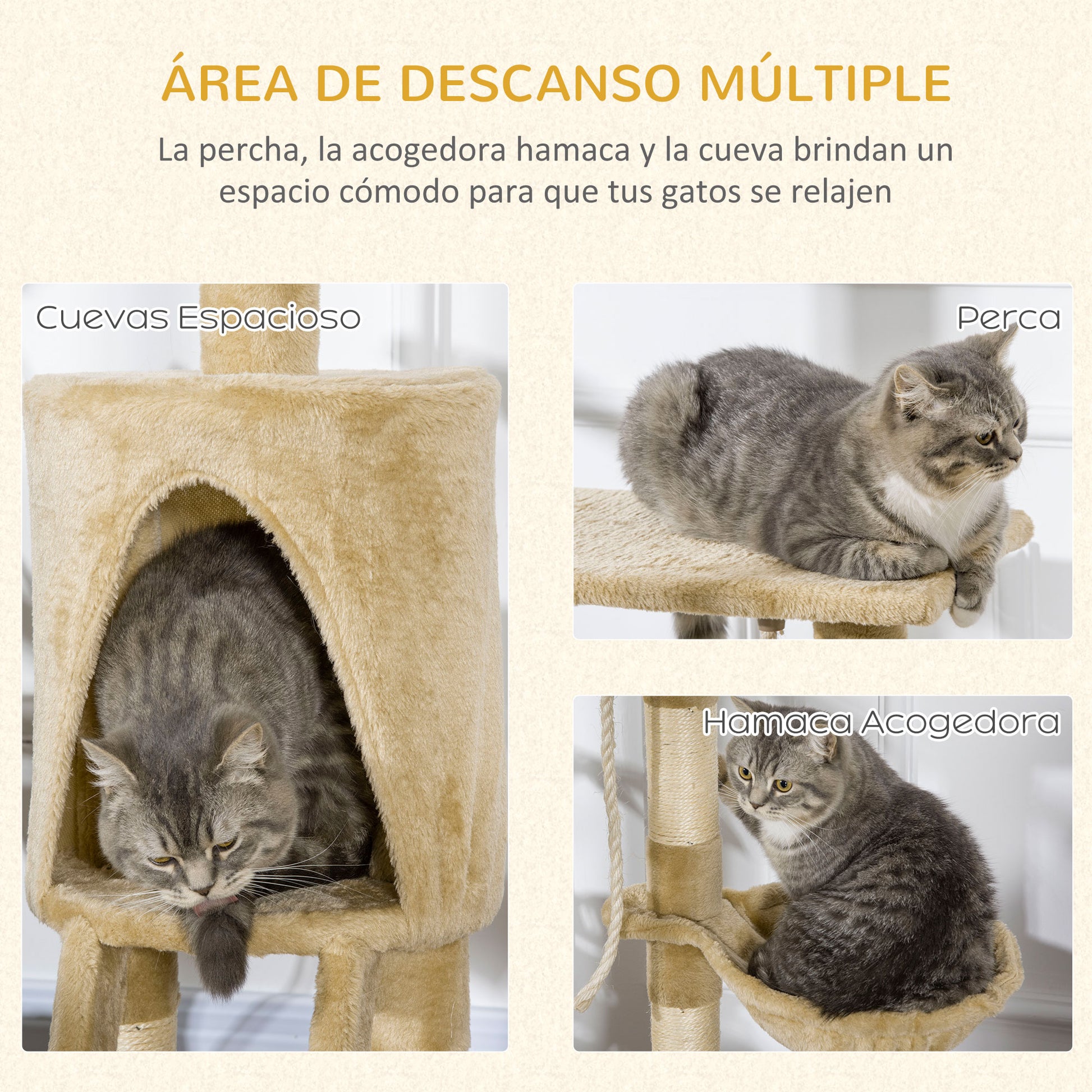 Cat Scratching Tree 55x30x95 cm with Nest Platform House Ladder Play Rope Particleboard and Covered in Plush Brown