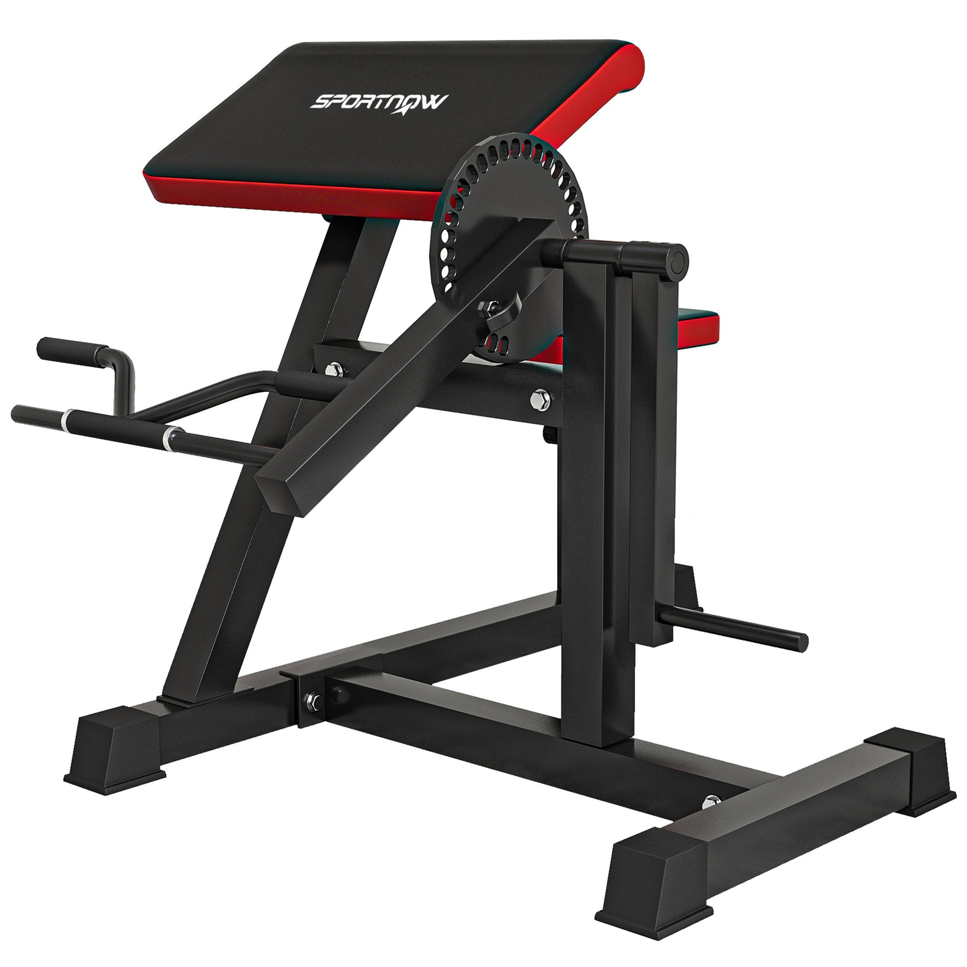 SPORTNOW Biceps / Triceps Curl Machine Curl Bench with 5-Position Adjustable Seat Exercise Equipment Fitness Machine Scott Bench Arm Trainer for Home, Black