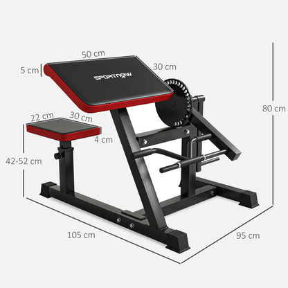 SPORTNOW Biceps / Triceps Curl Machine Curl Bench with 5-Position Adjustable Seat Exercise Equipment Fitness Machine Scott Bench Arm Trainer for Home, Black