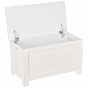 Bedroom Storage Trunk Storage Bench with Lid Versatile Storage Trunk with Safety Hinge for Hallway Living Room 81x40x46 cm White