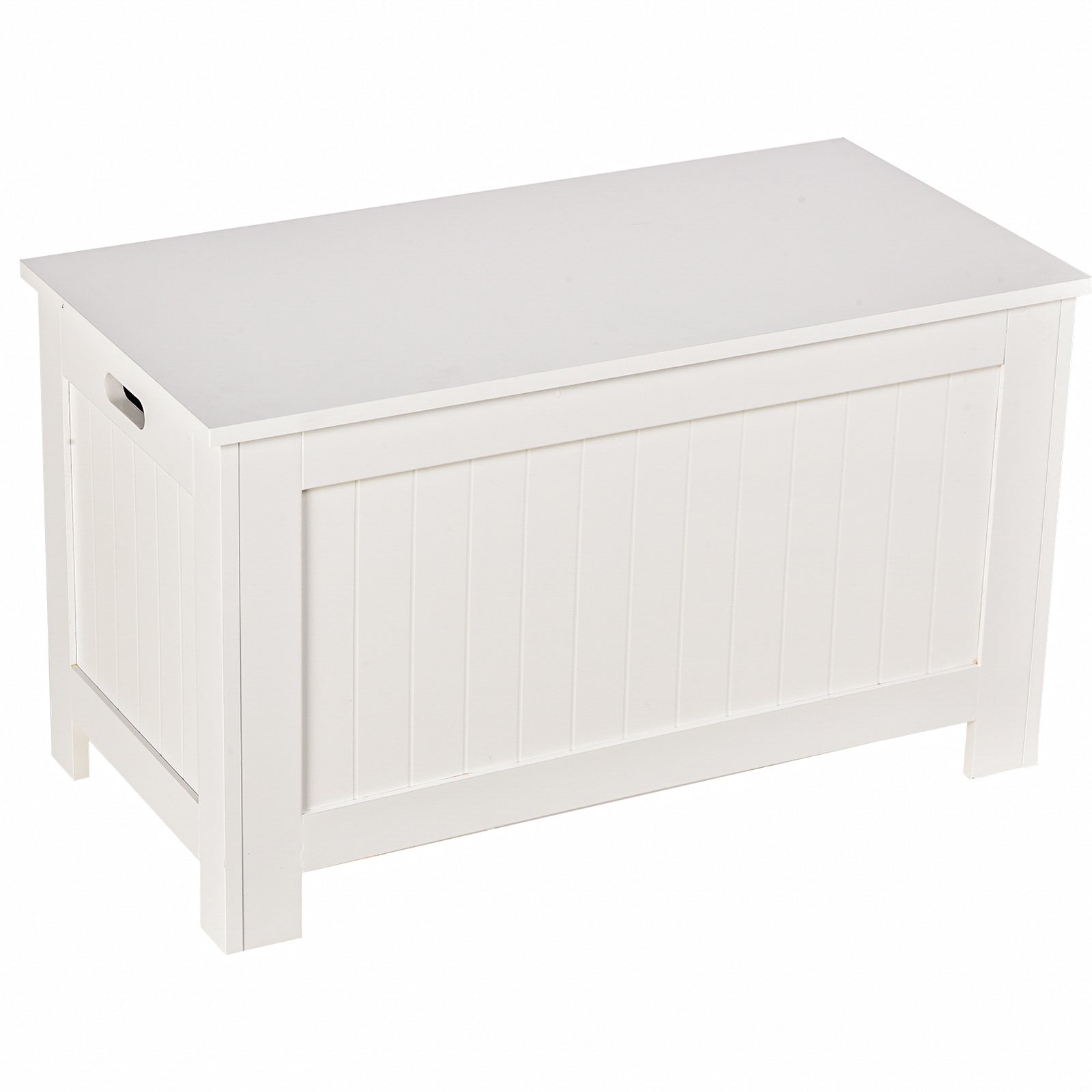 Bedroom Storage Trunk Storage Bench with Lid Versatile Storage Trunk with Safety Hinge for Hallway Living Room 81x40x46 cm White