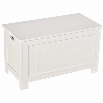 Bedroom Storage Trunk Storage Bench with Lid Versatile Storage Trunk with Safety Hinge for Hallway Living Room 81x40x46 cm White