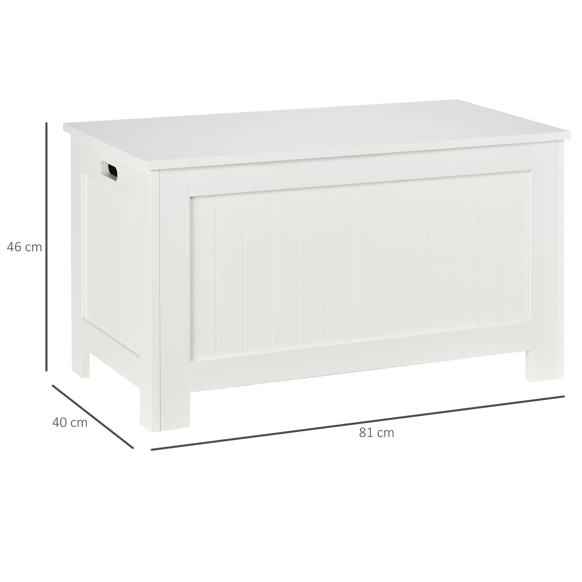 Bedroom Storage Trunk Storage Bench with Lid Versatile Storage Trunk with Safety Hinge for Hallway Living Room 81x40x46 cm White