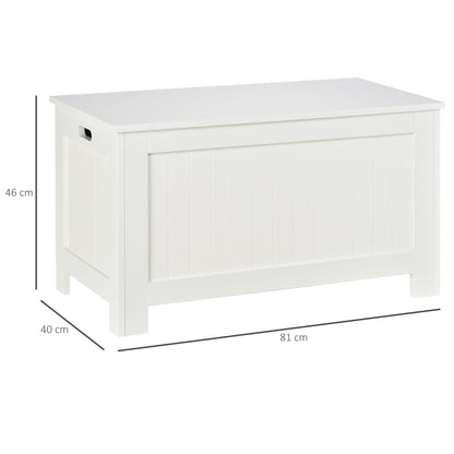 Bedroom Storage Trunk Storage Bench with Lid Versatile Storage Trunk with Safety Hinge for Hallway Living Room 81x40x46 cm White
