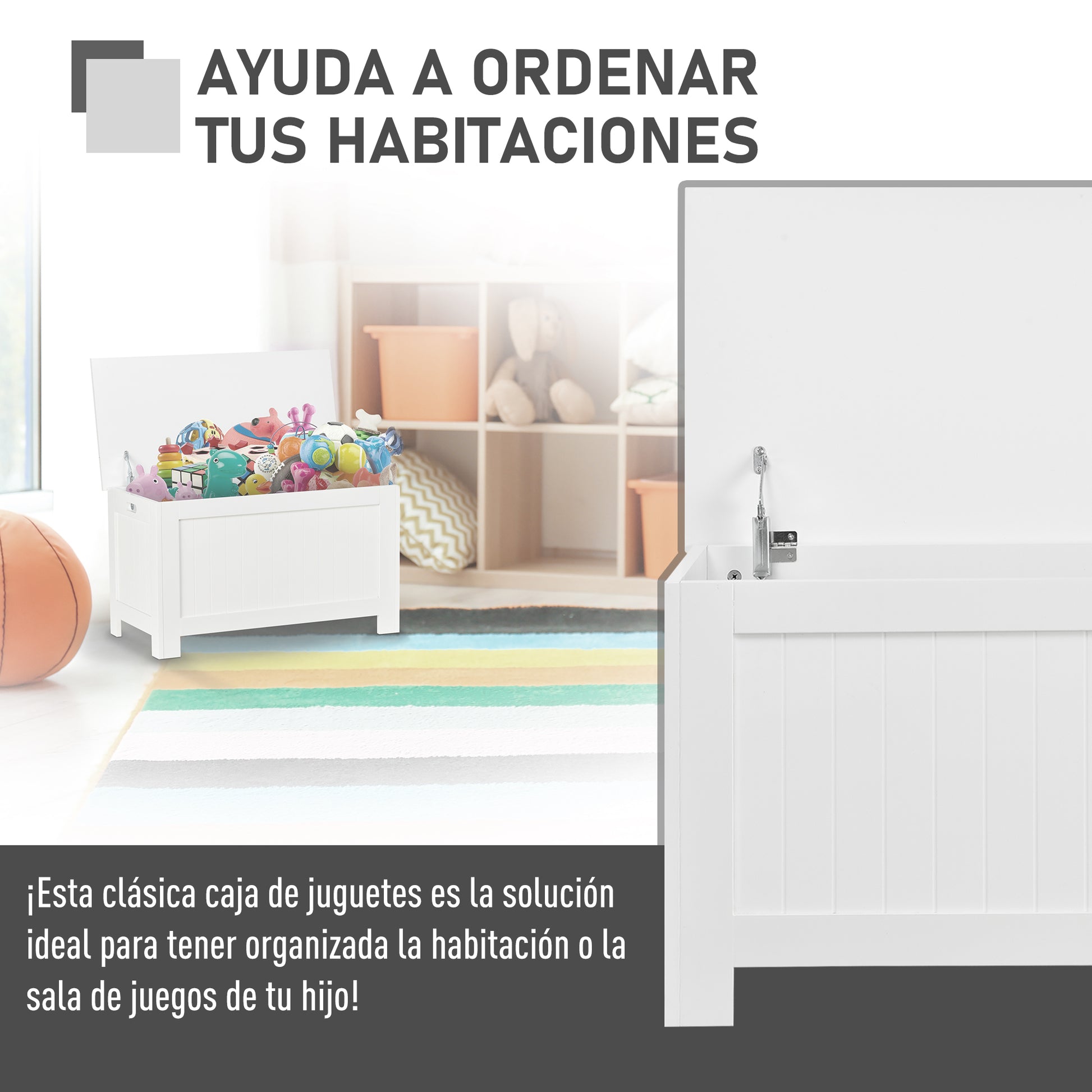 Bedroom Storage Trunk Storage Bench with Lid Versatile Storage Trunk with Safety Hinge for Hallway Living Room 81x40x46 cm White