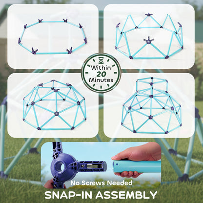 Climbing Dome Ø182.5 cm — UV-Resistant, Waterproof Outdoor Climbing Structure for Kids up to 90 kg, Ages 3–8, Plastic, Blue