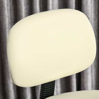 Bar Stool Swivel Chair Height Adjustable Bar Chair with Casters made of Faux Leather Office Stool 360° Swivel with Backrest Upholstered Beige 56 x 57 x 104-127 cm