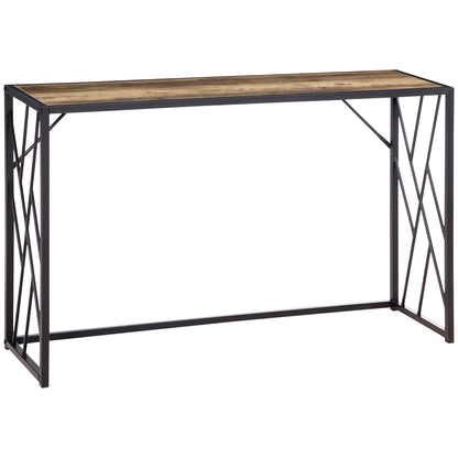 Console Table, Side Table with Steel Legs, 120 x 35 x 75 cm, Industrial Hallway Table, End Table, for Small Space, Entryway, Hallway, Living Room, Bedroom, Brown