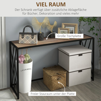 Console Table, Side Table with Steel Legs, 120 x 35 x 75 cm, Industrial Hallway Table, End Table, for Small Space, Entryway, Hallway, Living Room, Bedroom, Brown