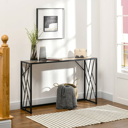 Console Table, Side Table with Steel Legs, 120 x 35 x 75 cm, Industrial Hallway Table, End Table, for Small Space, Entryway, Hallway, Living Room, Bedroom, Brown