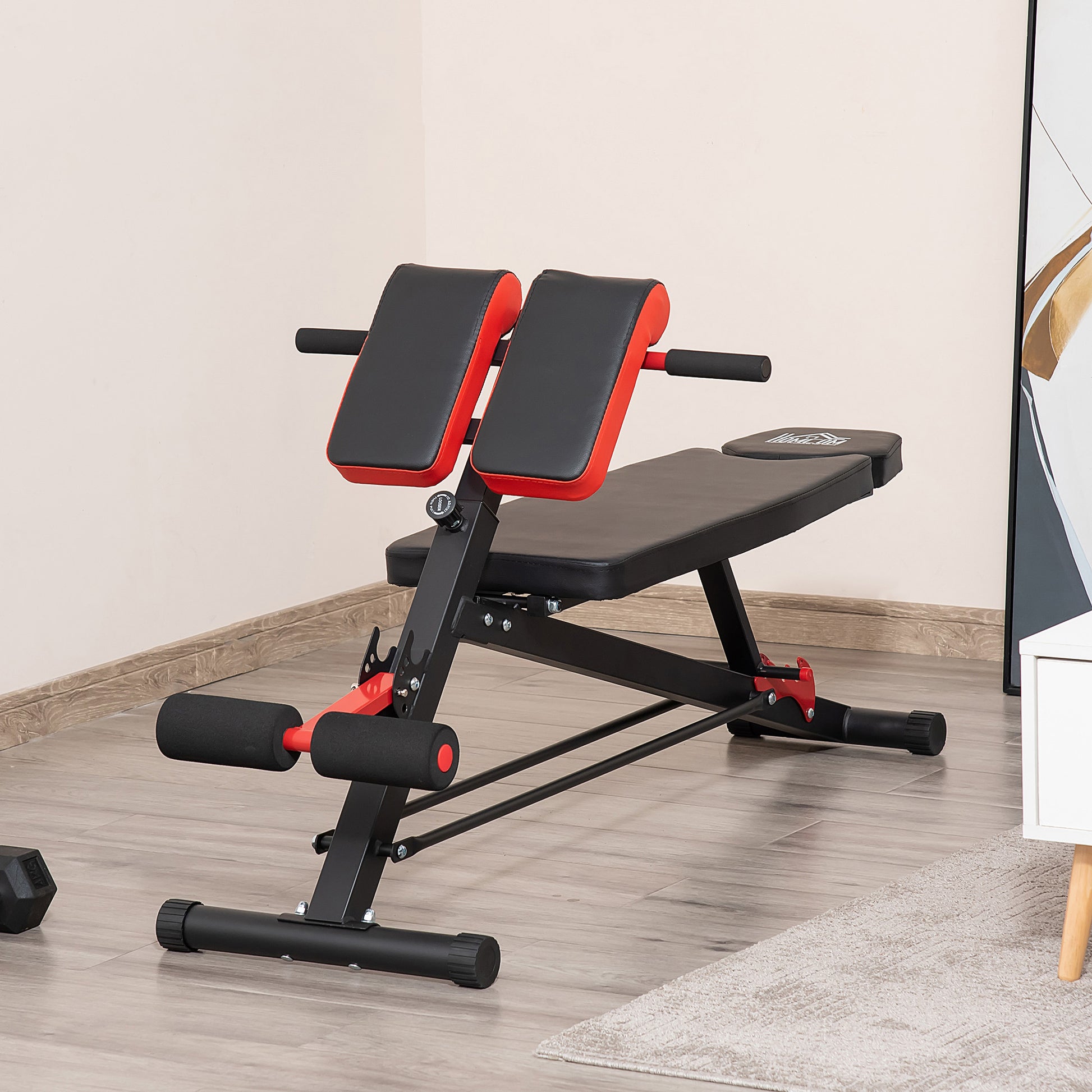 Dumbbell Bench Fitness Bench Incline Bench Multi-function Ab Trainer Adjustable Steel Black 64 x 146 x 73.5-85 cm