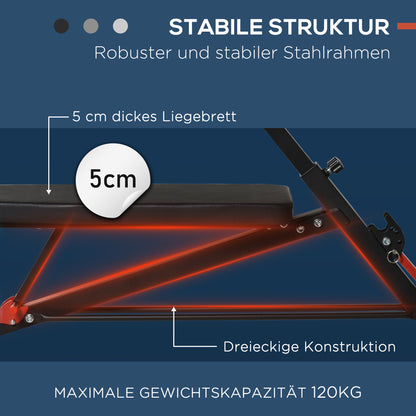 Dumbbell Bench Fitness Bench Incline Bench Multi-function Ab Trainer Adjustable Steel Black 64 x 146 x 73.5-85 cm