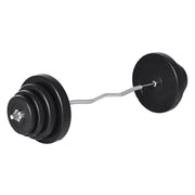 Curved 70 kg Weight Bar Curling Bar Set with 8 Interchangeable Weight Discs 2.5kg-15kg for Bodybuilding Training at Home Gym 140x38.5x38.5 cm Black