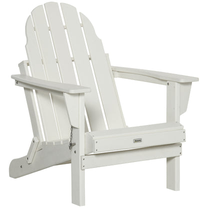 Adirondack Folding Garden Chair Patio Furniture Balcony Chair White 75 x 87 x 93 cm