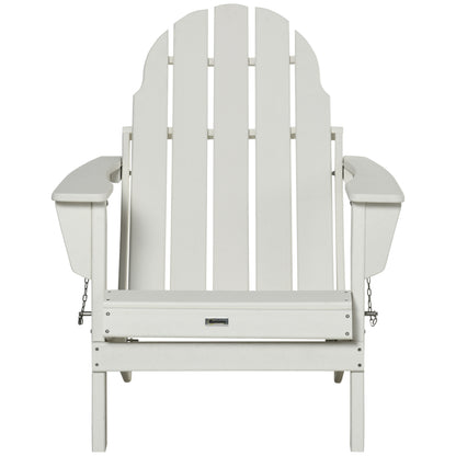 Adirondack Folding Garden Chair Patio Furniture Balcony Chair White 75 x 87 x 93 cm