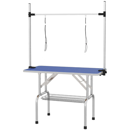 Dog Grooming Table Grooming Table with Lower Shelf Pet Grooming Table Dog Grooming Table Dog Grooming Table Grooming Table for Dogs Cats up to 100kg Blue