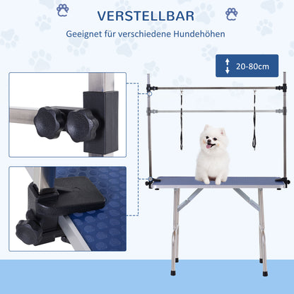 Dog Grooming Table Grooming Table with Lower Shelf Pet Grooming Table Dog Grooming Table Dog Grooming Table Grooming Table for Dogs Cats up to 100kg Blue