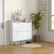 4-Drawer Shoe Cabinet, Shoe Storage Cabinet with Adjustable Shelf, High Capacity for Hallway, Entryway, 106 x 24 x 102 cm, White