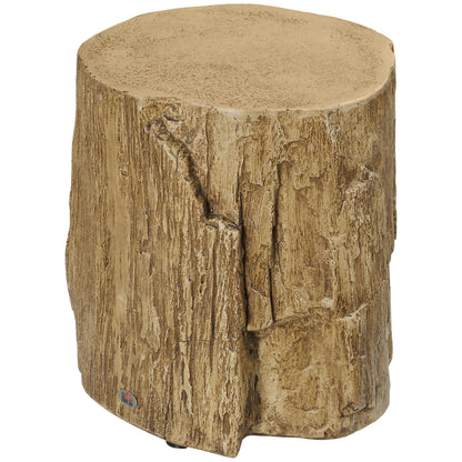 Side Table Tree Stump Style Nightstand Waterproof, Coffee Table made of Inorganic Ore Powder, Living Room Table Side Table for Living Room Bedroom 37 x 37 x 43 cm Natural