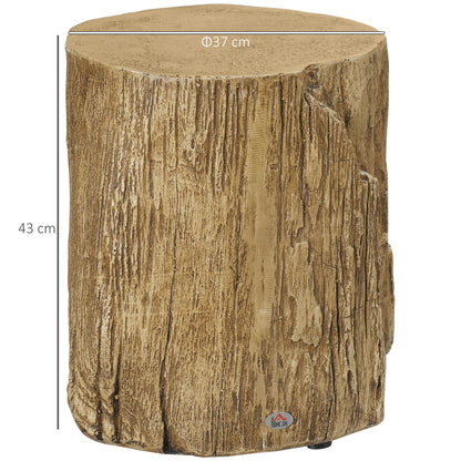 Side Table Tree Stump Style Nightstand Waterproof, Coffee Table made of Inorganic Ore Powder, Living Room Table Side Table for Living Room Bedroom 37 x 37 x 43 cm Natural