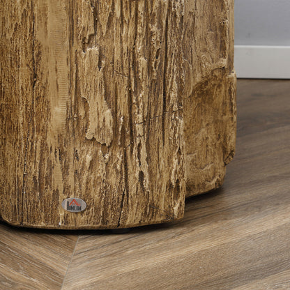 Side Table Tree Stump Style Nightstand Waterproof, Coffee Table made of Inorganic Ore Powder, Living Room Table Side Table for Living Room Bedroom 37 x 37 x 43 cm Natural