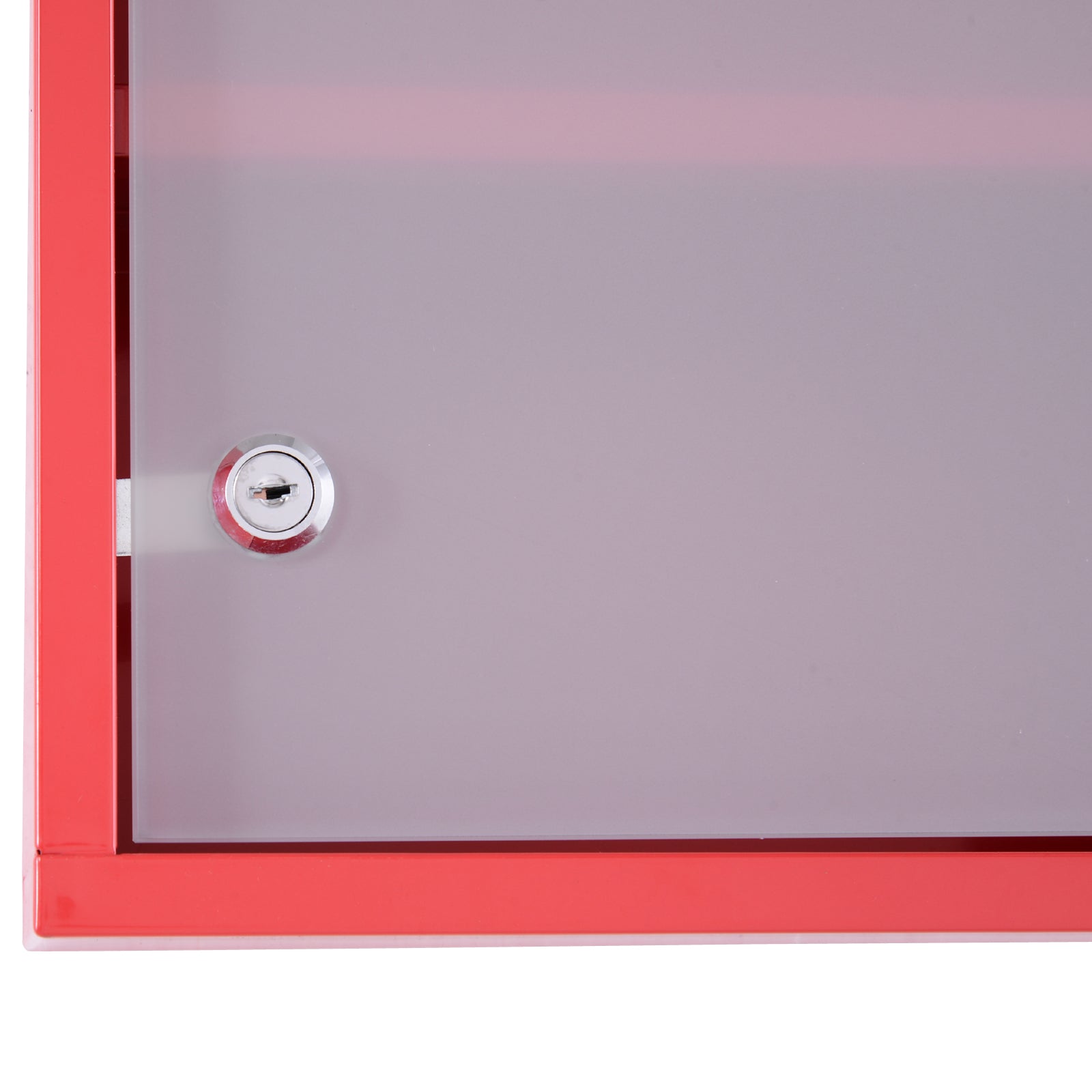 Medicine Cabinet Medical Cabinet Medication Cabinet with 3 Levels First Aid Cabinet with Lock Apothecary Cabinet with Frosted Glass Door Steel Red 27cm x 57cm x 12cm