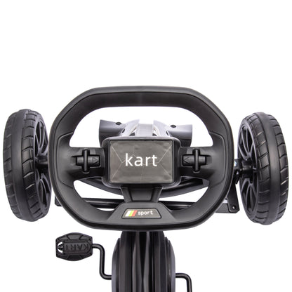 Go-Kart Pedal Car with Hand Brake, Adjustable Seat, Forward and Reverse Gears, Pedal Vehicle with EVA Wheels, Pedal, Kids Vehicle Kettcar for Children 3-8 Years Old Black