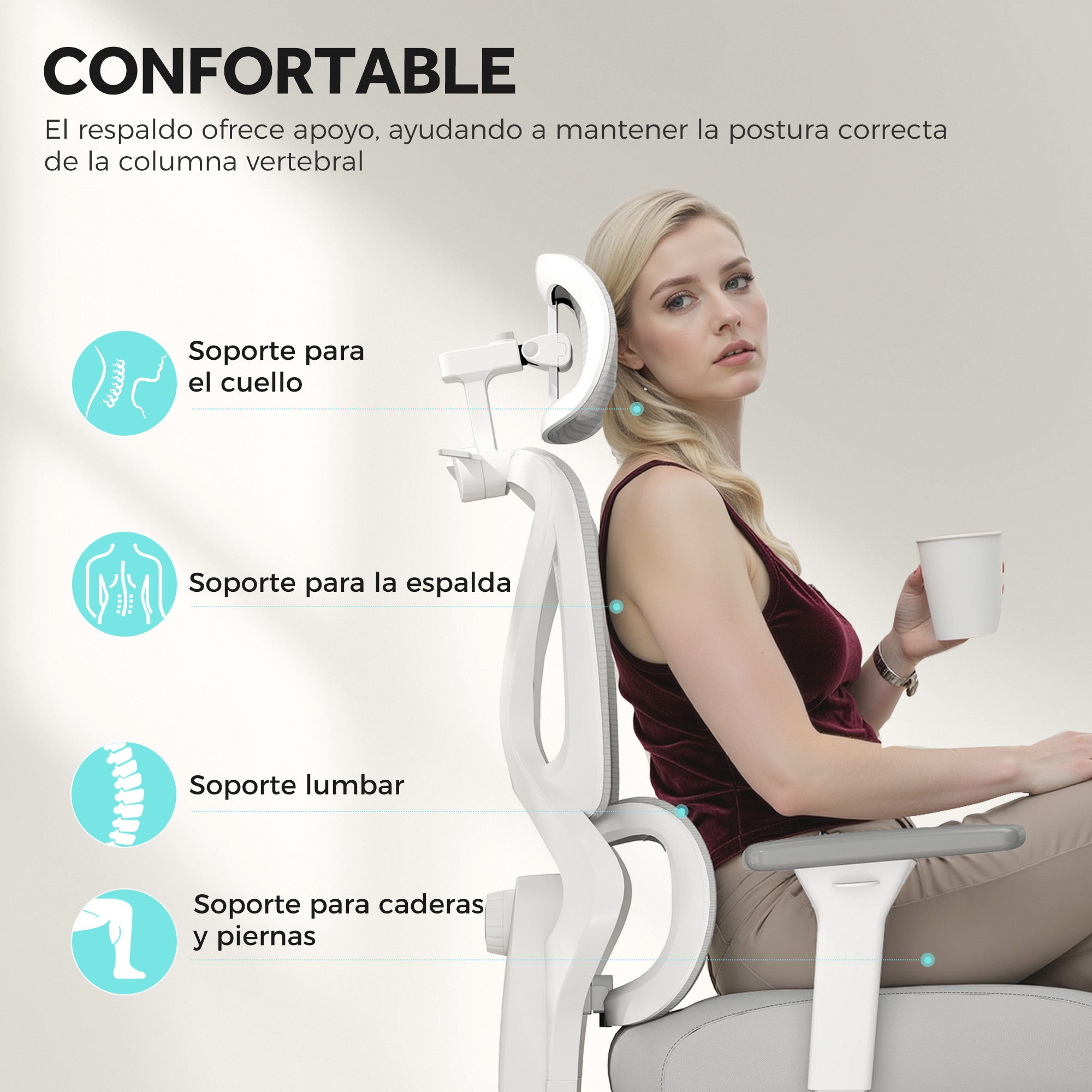 Mesh Office Chair Reclining Office Chair with Swivel Headrest Lumbar Support Footrest 3D Armrests and Height Adjustable Tilt Function Holds up to 135 kg Gray