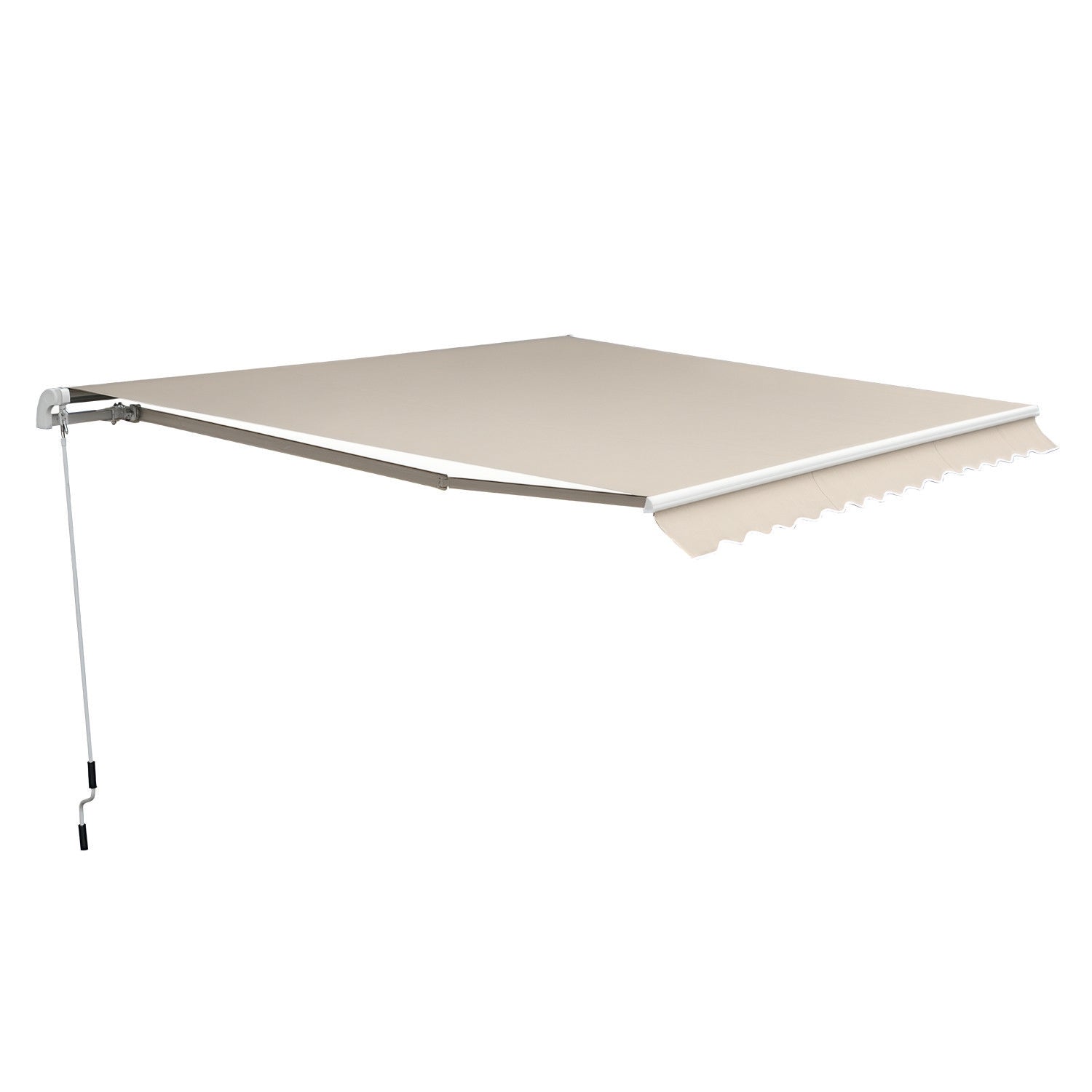 Articulated Arm Awning Adjustable Clamp Awning Terrace Awning 4.5 x 3m Sun Protection with Crank, Balcony Awning, Beige