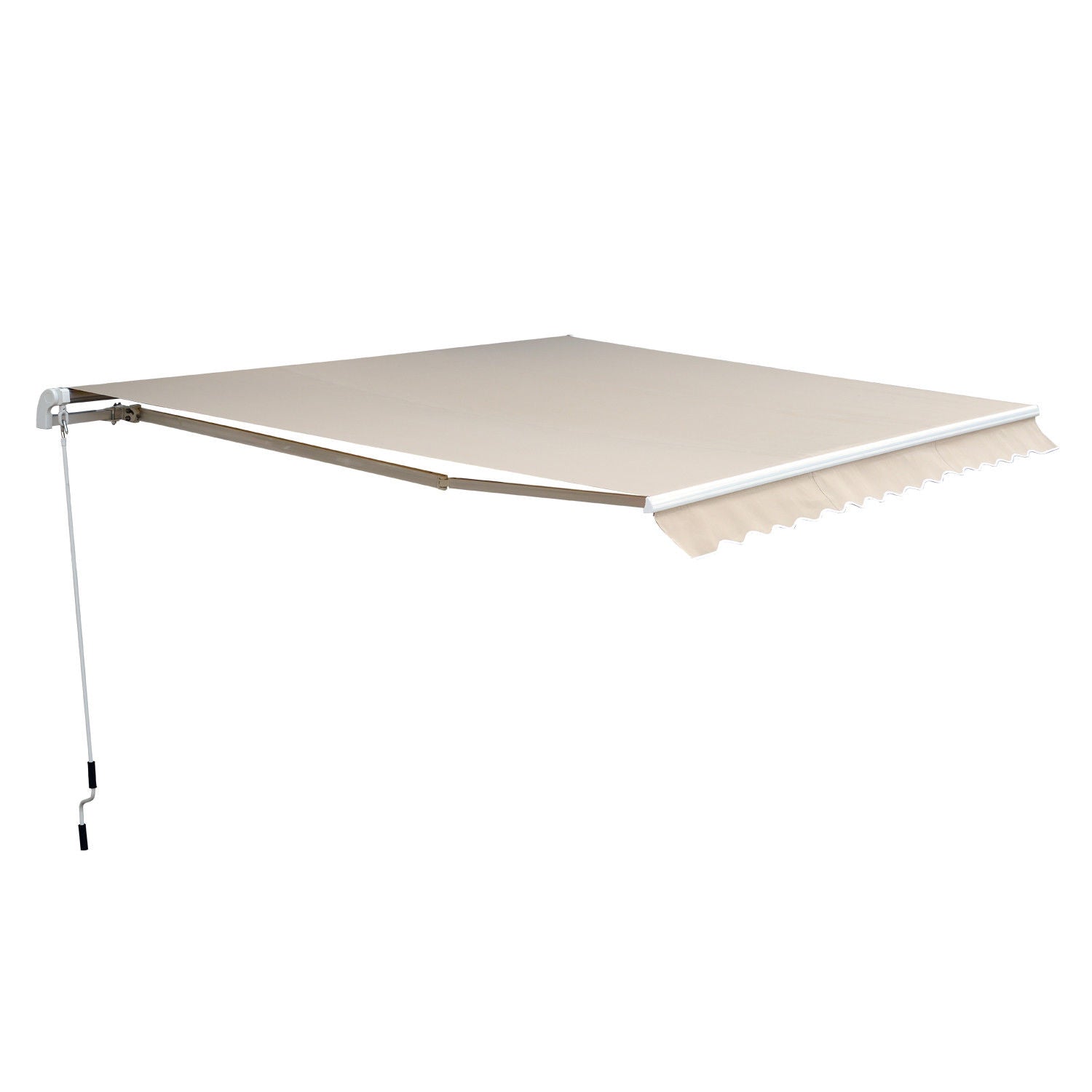 Articulated Arm Awning Adjustable Clamp Awning Terrace Awning 4.5 x 3m Sun Protection with Crank, Balcony Awning, Beige