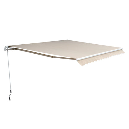 Articulated Arm Awning Adjustable Clamp Awning Terrace Awning 4.5 x 3m Sun Protection with Crank, Balcony Awning, Beige