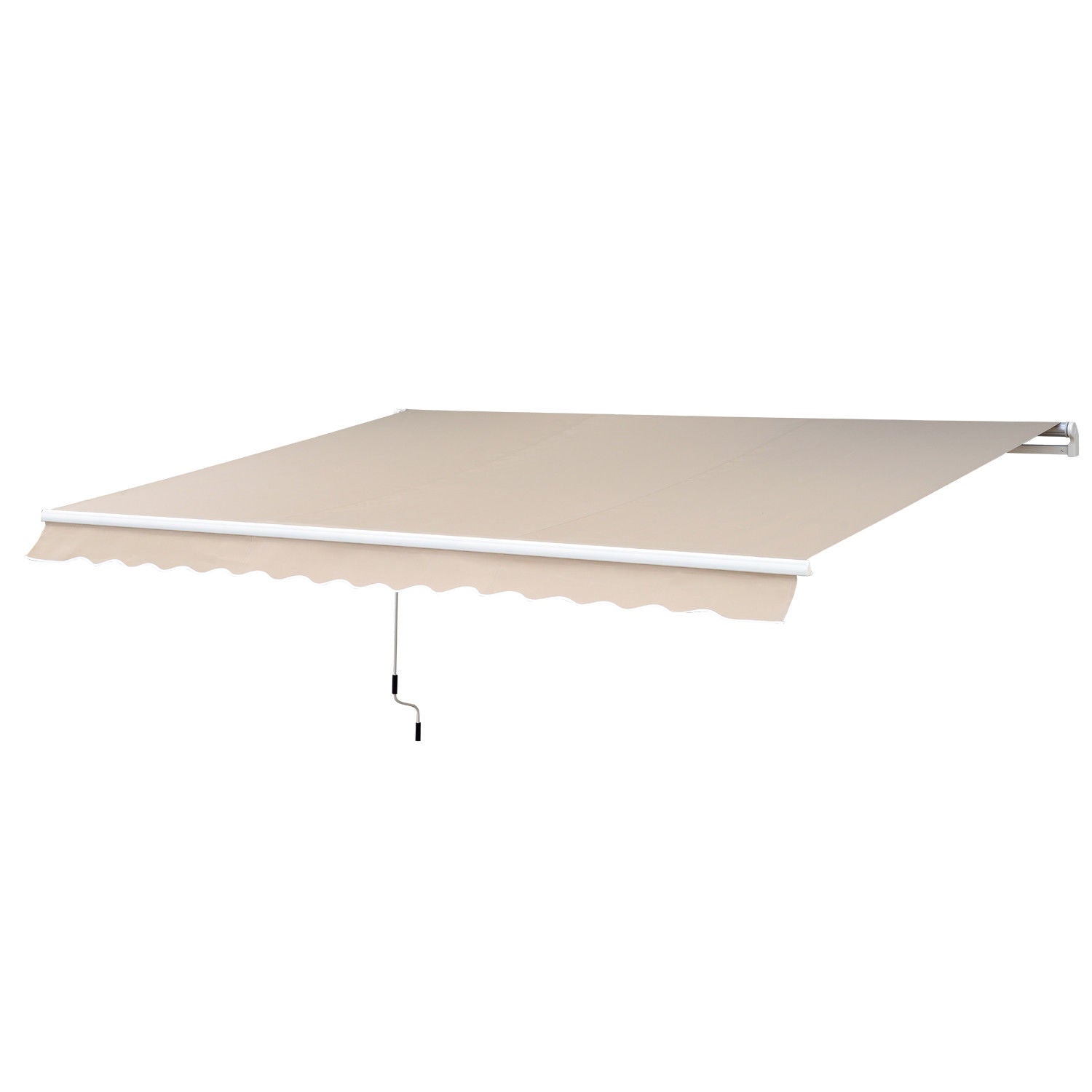 Articulated Arm Awning Adjustable Clamp Awning Terrace Awning 4.5 x 3m Sun Protection with Crank, Balcony Awning, Beige