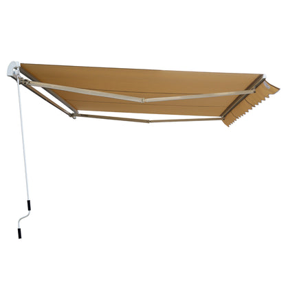 Articulated Arm Awning Adjustable Clamp Awning Terrace Awning 4.5 x 3m Sun Protection with Crank, Balcony Awning, Beige
