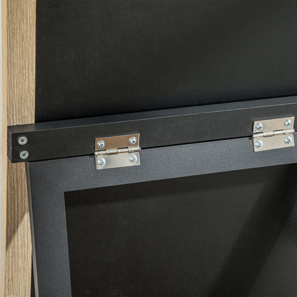 Full Length Mirror 157x37 cm Floor Standing or Wall Mounted Mirror with MDF Frame and Stand for Living Room Bedroom White and Natural