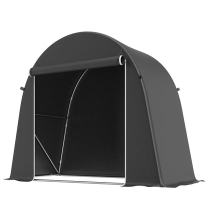 Waterproof Garage Tent 245 x 120 x 200 cm (96.5 x 47.2 x 78.7 in) — Bike Shelter with Roll-Up Zipper Door, Weatherproof Storage Tent, Galvanized Frame, Dark Gray