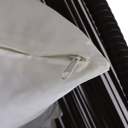 5-Piece Garden Furniture Set Glass-Topped Rattan 3 Armchairs 1 Footrest 1 Steel, Rattan