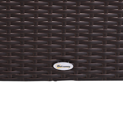 5-Piece Garden Furniture Set Glass-Topped Rattan 3 Armchairs 1 Footrest 1 Steel, Rattan