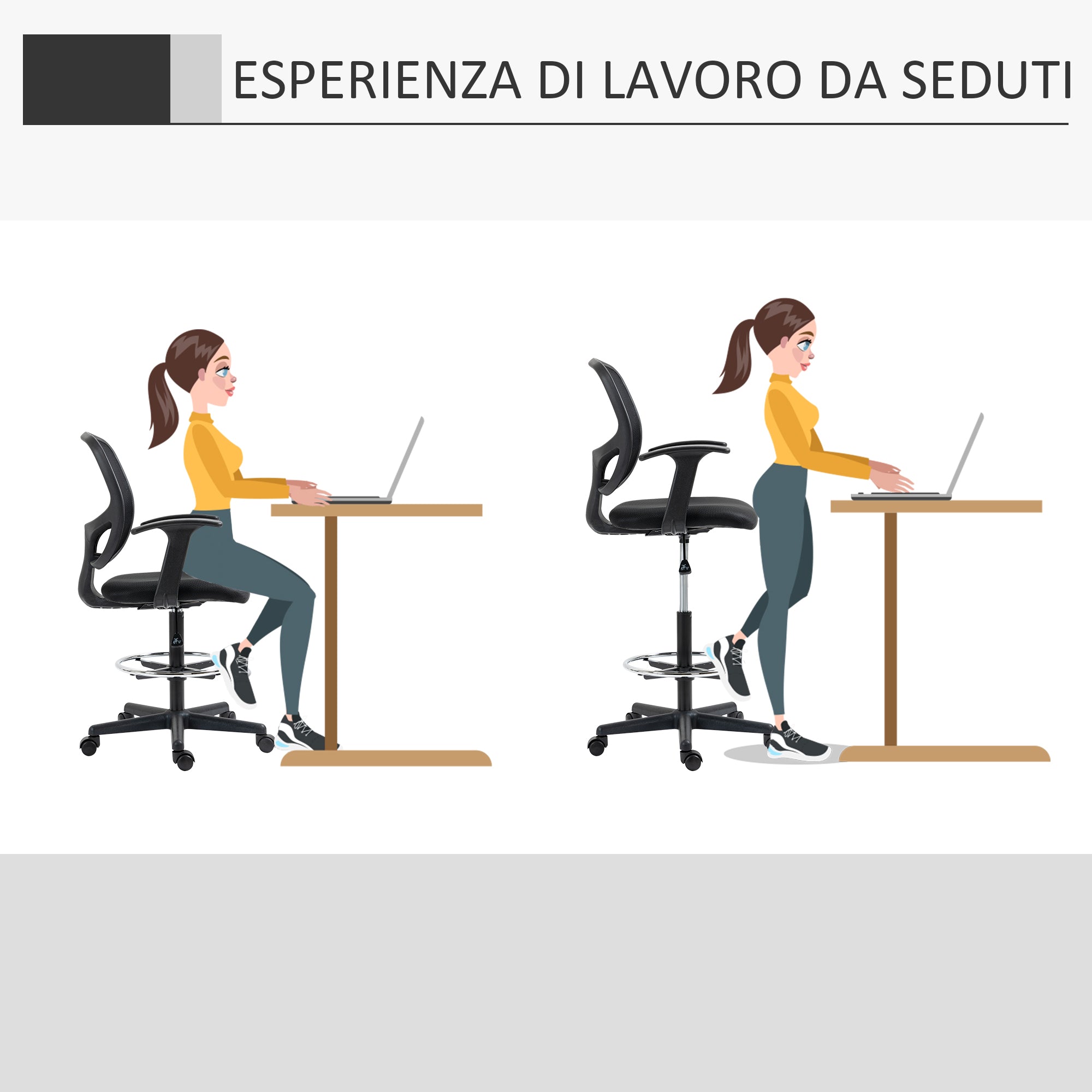 Adjustable Height Office Chair with Armrests, Swivel Wheels, and Foam-padded Seat, 60x56x110-132cm, Black