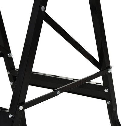 Folding Workbench Portable Work Table with 4 Clamps Holes for Saw Home Use Carpentry Iron MDF Supports 70 kg 56x62x75 cm Natural Black