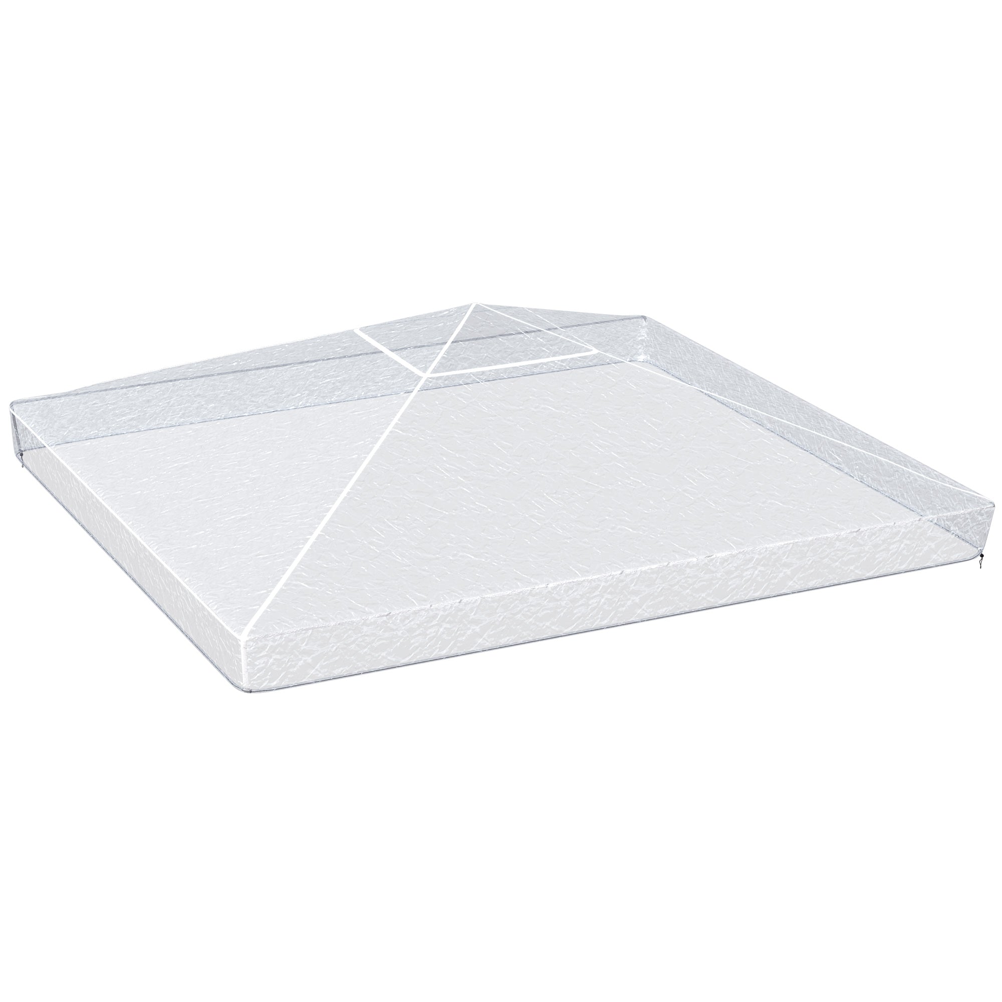 Pavilion Cover 3x3m, Waterproof Sturdy Winterproof Protective Cover, Replacement Roof for Garden Pavilion, Replacement Rain Shelter Tarpaulin for Garden Tent, Transparent