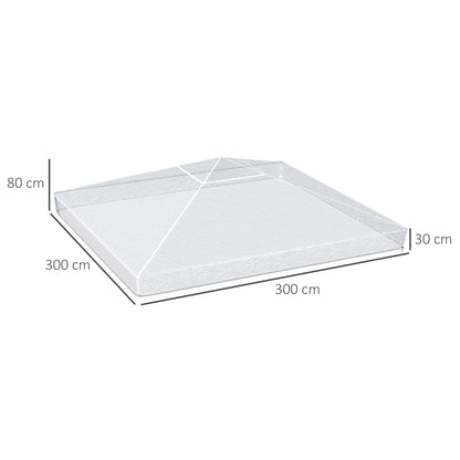 Pavilion Cover 3x3m, Waterproof Sturdy Winterproof Protective Cover, Replacement Roof for Garden Pavilion, Replacement Rain Shelter Tarpaulin for Garden Tent, Transparent