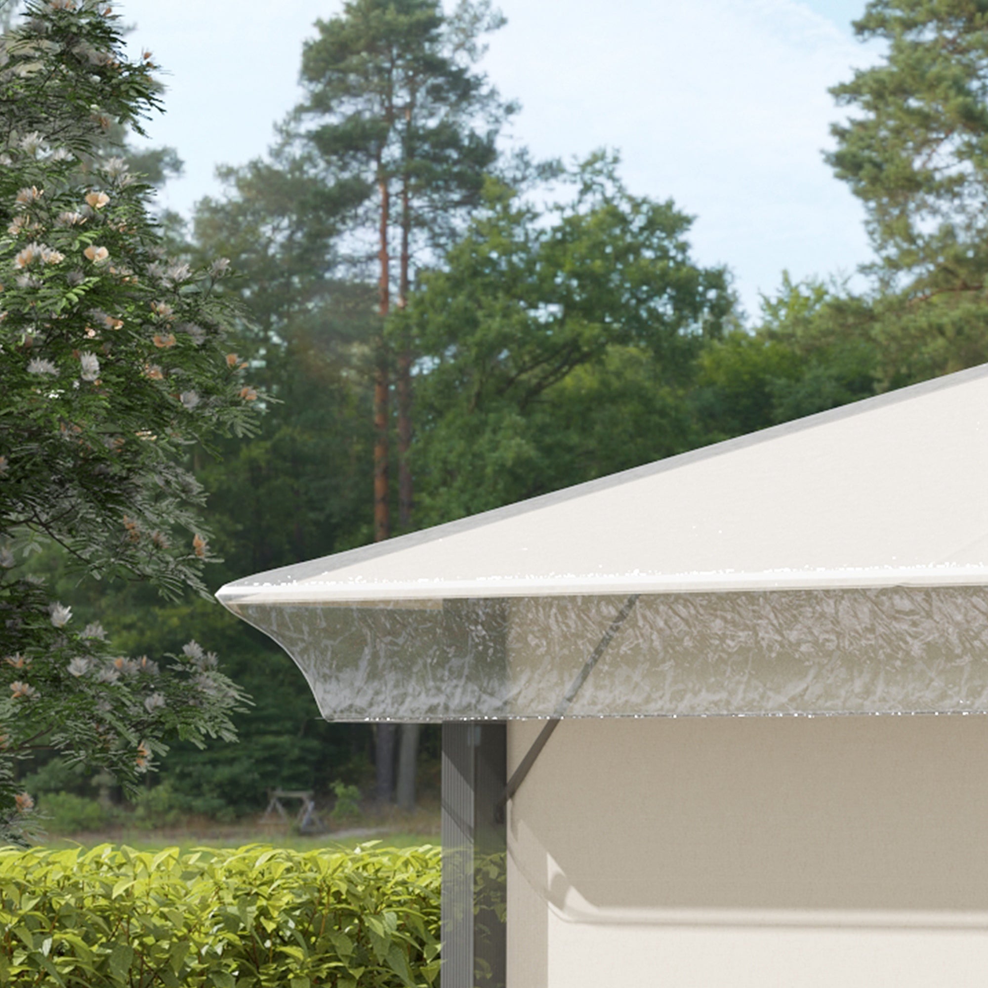 Pavilion Cover 3x3m, Waterproof Sturdy Winterproof Protective Cover, Replacement Roof for Garden Pavilion, Replacement Rain Shelter Tarpaulin for Garden Tent, Transparent