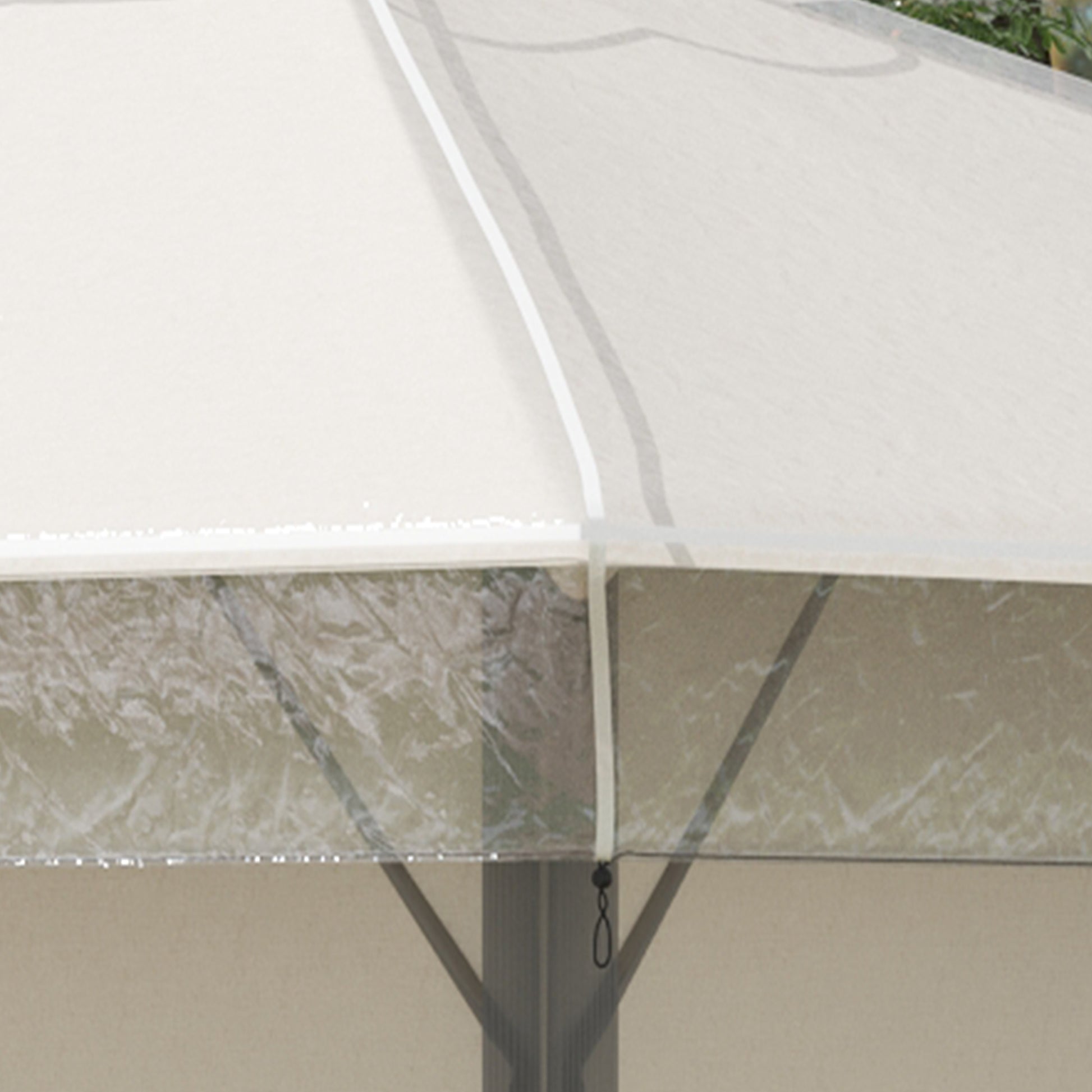 Pavilion Cover 3x3m, Waterproof Sturdy Winterproof Protective Cover, Replacement Roof for Garden Pavilion, Replacement Rain Shelter Tarpaulin for Garden Tent, Transparent