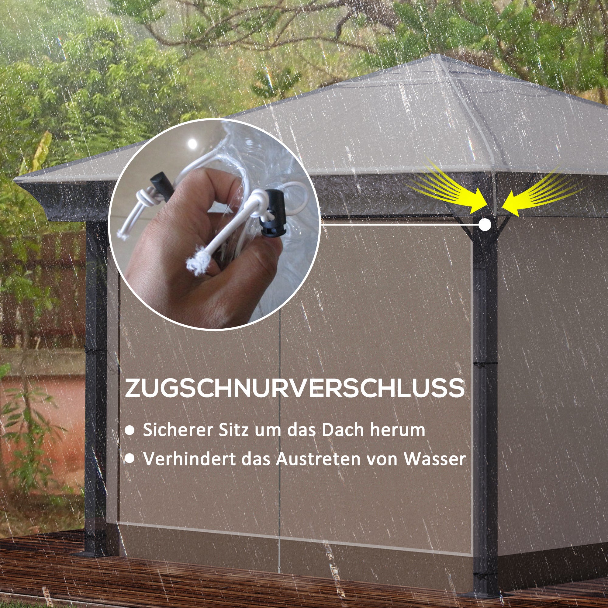 Pavilion Cover 3x3m, Waterproof Sturdy Winterproof Protective Cover, Replacement Roof for Garden Pavilion, Replacement Rain Shelter Tarpaulin for Garden Tent, Transparent