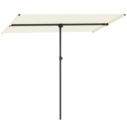 Umbrella 180 Degree Rotating Height Adjustable Garden Patio Umbrella with Aluminum Pole Market Umbrella Sun Protection Parasol Balcony Umbrella Sunshade for Balcony 150x205cm Beige