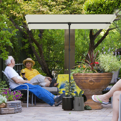 Umbrella 180 Degree Rotating Height Adjustable Garden Patio Umbrella with Aluminum Pole Market Umbrella Sun Protection Parasol Balcony Umbrella Sunshade for Balcony 150x205cm Beige