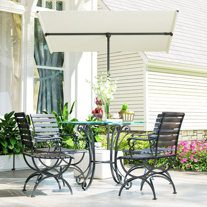 Umbrella 180 Degree Rotating Height Adjustable Garden Patio Umbrella with Aluminum Pole Market Umbrella Sun Protection Parasol Balcony Umbrella Sunshade for Balcony 150x205cm Beige