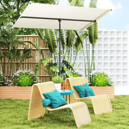 Umbrella 180 Degree Rotating Height Adjustable Garden Patio Umbrella with Aluminum Pole Market Umbrella Sun Protection Parasol Balcony Umbrella Sunshade for Balcony 150x205cm Beige