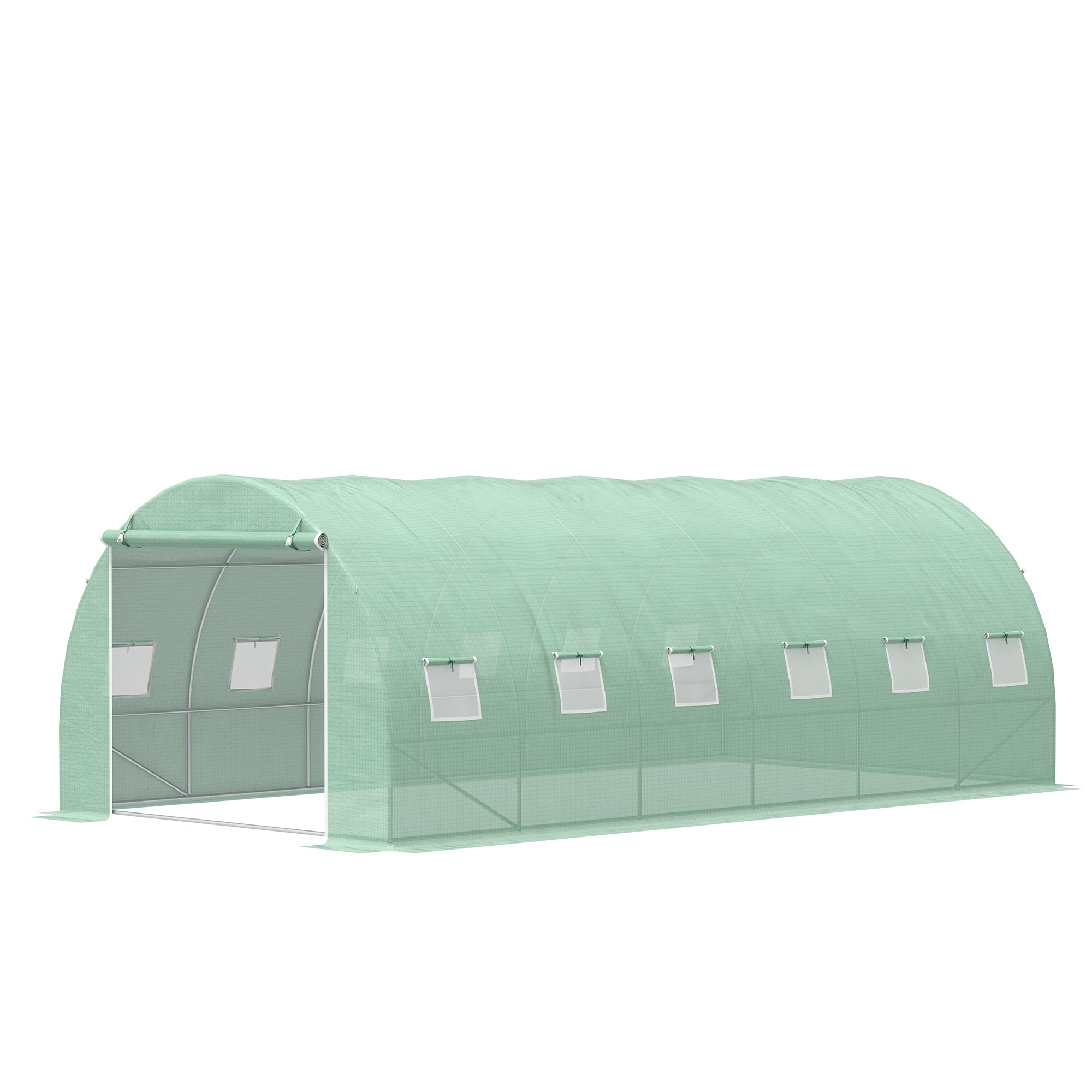 Tunnel Greenhouse 6x3x2 m Garden Greenhouse with 12 Windows Door Greenhouse for Crops Plants Vegetables Flowers Greenhouse
